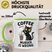 Kaffee Tasse Geschenk Coffee Because Murder Is Wrong Geschenkidee Katze Grün Trendation