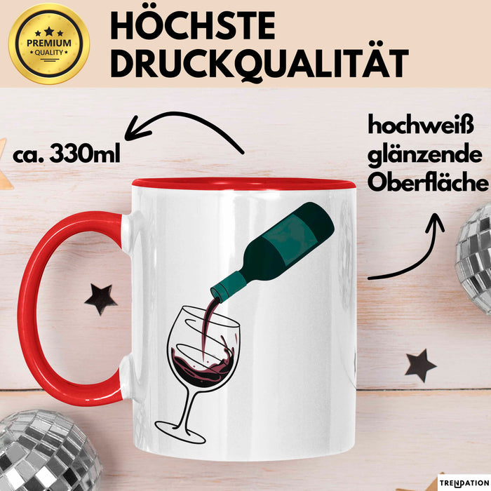 Weinliebhaber Tasse Geschenkidee für Wein Enthusiasten Rot Trendation