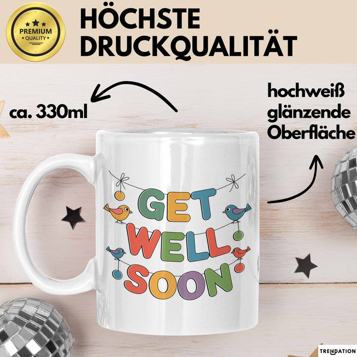 Patienten Kranke Menschen Tasse Geschenk Lustige Geschenkidee Spruch Gute Besserung Weiß Trendation
