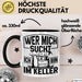 Handwerker Geschenk Tasse Wer Mich Sucht Ich Bin Im Keller KFZ Mechaniker Hausmeister Elektroniker Anlagenmechaniker Heimwerker Schwarz Trendation