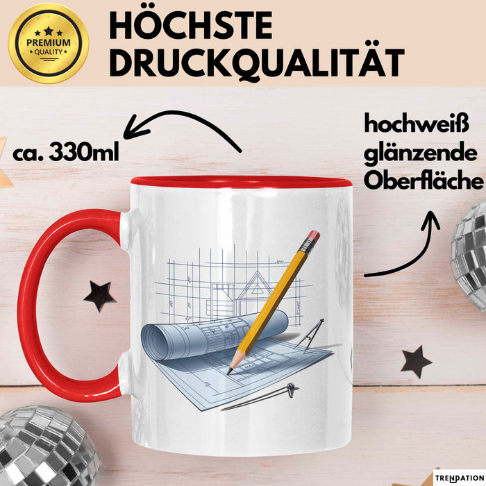 Architekt Tasse Geschenkidee Designprofi Lustiger Spruch Geschenkidee Lustig Rot Trendation