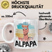 Vater Papa Tasse Gschenk Alpaka Llama Alpapa Geschenkidee Spruch für Vater zum Vatertag Weiß Trendation