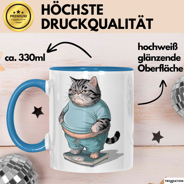 Katzen Tierliebhaber Tasse Geschenk Lustige Geschenkidee Spruch Blau Trendation