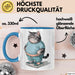 Katzen Tierliebhaber Tasse Geschenk Lustige Geschenkidee Spruch Blau Trendation