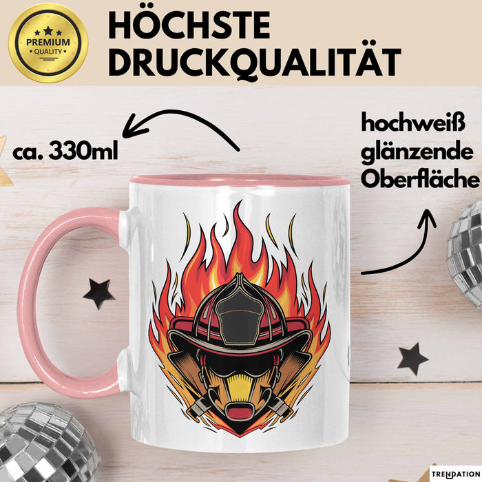 Feuerwehrmann Tasse Geschenkidee für Feuerwehrmann Spruch Rosa Trendation