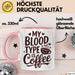Kaffeeliebhaber Tasse Geschenk Lustige Geschenkidee Spruch Mein Bluttyp ist Kaffee Rosa Trendation
