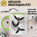 Halloween Tasse Geschenk Fledermäuse Vollmond Grafik Geschenkidee Grün Trendation