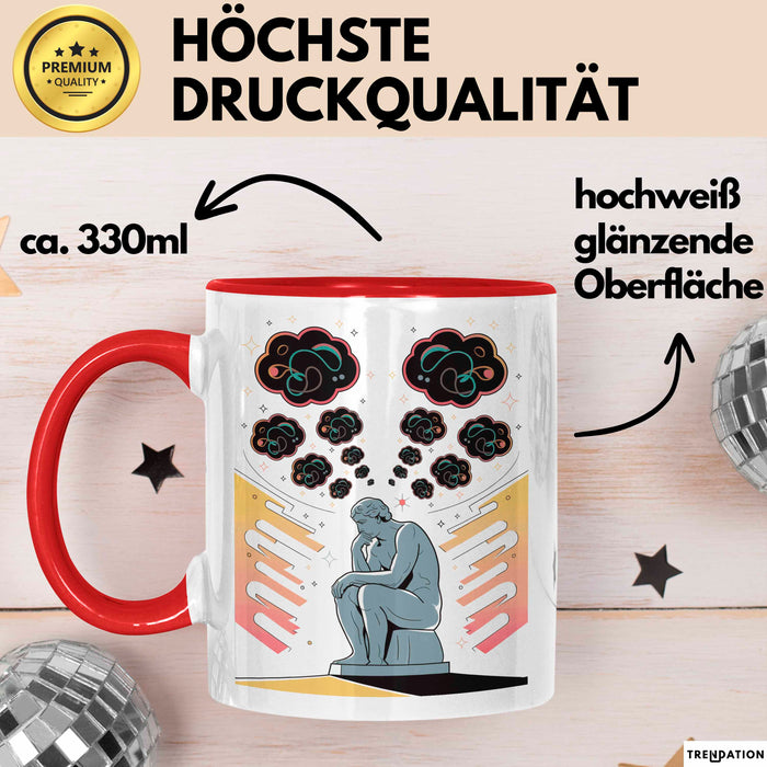 Philosoph Tasse Geschenk Lustige Geschenkidee Spruch Für Tief Denker Rot Trendation