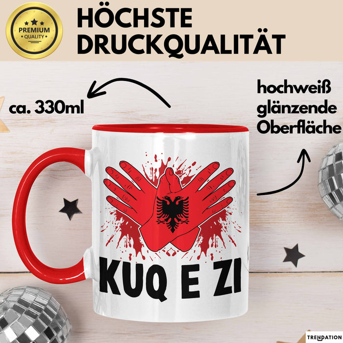 Albanische Flagge Shqip Shqiponja Albanischer Adler Albanien Tasse Geschenkidee Rot Trendation