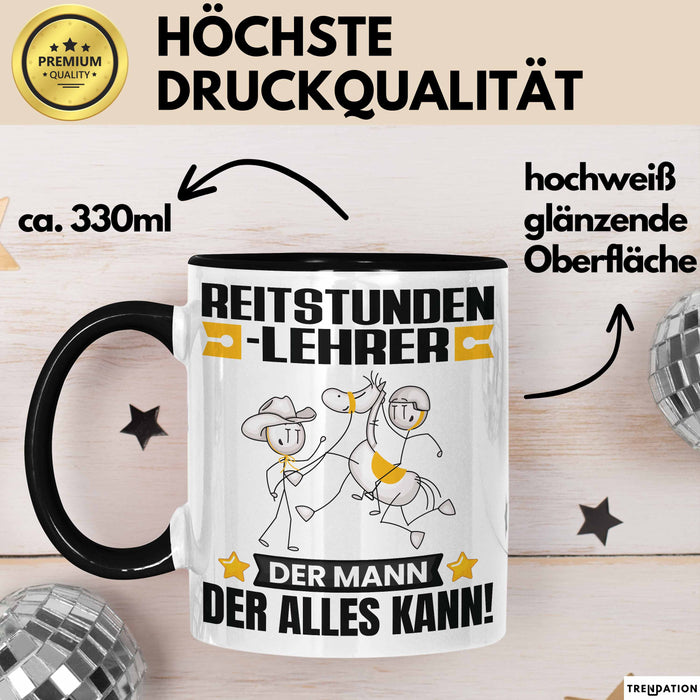 Reitstundenlehrer Tasse Geschenk für Reitstundenlehrer Der Mann Der Alles Kann Geschenkidee zum Geburtstag Schwarz Trendation