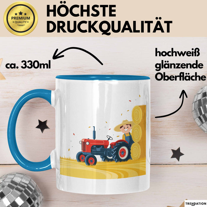 Landwirt Tasse Geschenk Lustige Geschenkidee Spruch Für Landleben Liebhaber Blau Trendation