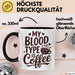Kaffeeliebhaber Tasse Geschenk Lustige Geschenkidee Spruch Mein Bluttyp ist Kaffee Schwarz Trendation