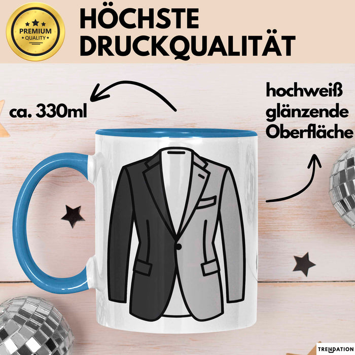 Minimalistischer Modefan Tasse Geschenkidee Blau Trendation
