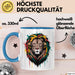 Löwe Tier Kopfhörer Sonnenbrille Tasse Geschenk Lustige Geschenkidee Spruch Blau Trendation