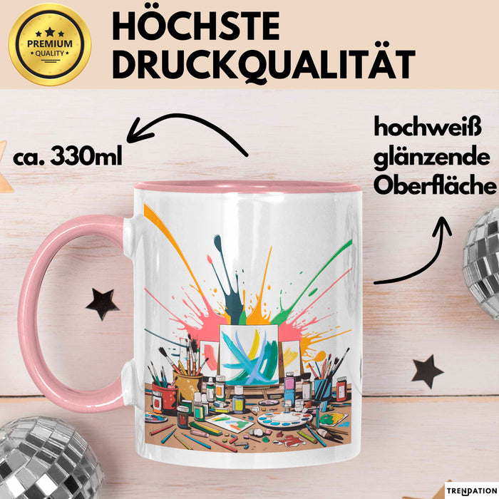 Kunststudent Tasse Geschenk Lustige Geschenkidee Spruch Für Kreative Seelen Rosa Trendation