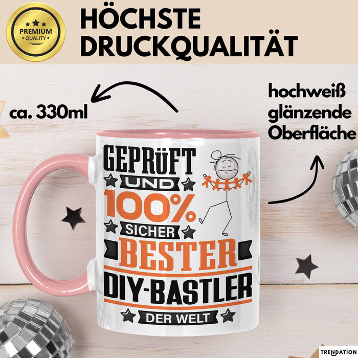 DIY-Bastler Geschenk Lustiger Spruch für DIY-Bastler Geschenkidee Bester DIY-Bastler Der Welt Rosa Trendation