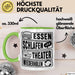 Theater Tasse Geschenk Essen Schlafen Theater Wiederholen Becher Grün Trendation