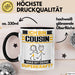 Cousin Tasse Geschenk für Cousin Geburtstag Lustiger Spruch Kaffee-Becher Was Ist Deine Superkraft Schwarz Trendation