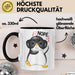 Witzige Tasse Geschenk Pinguin Mit Roter Brille Lustiger Becher Schwarz Trendation