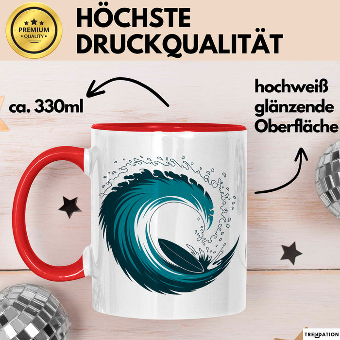 Surfer Tasse Geschenkidee Wellenreiter Lustiger Spruch Geschenkidee Lustig Rot Trendation