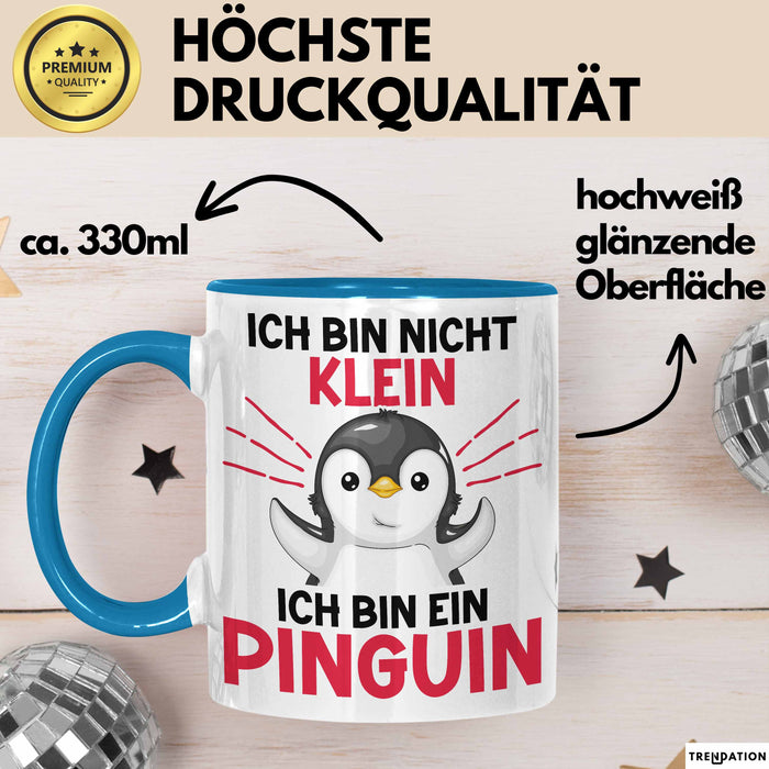 Lustige Tasse Geschenk Pinguin Mit Sonnenbrille Cooles Design Blau Trendation