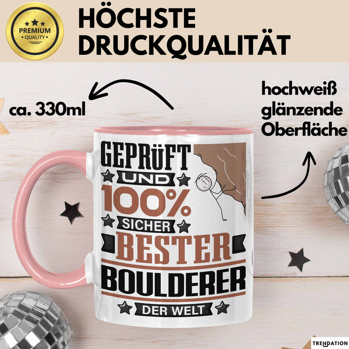Boulderer Geschenk Lustiger Spruch für Boulderer Geschenkidee Bester Boulderer Der Welt Rosa Trendation