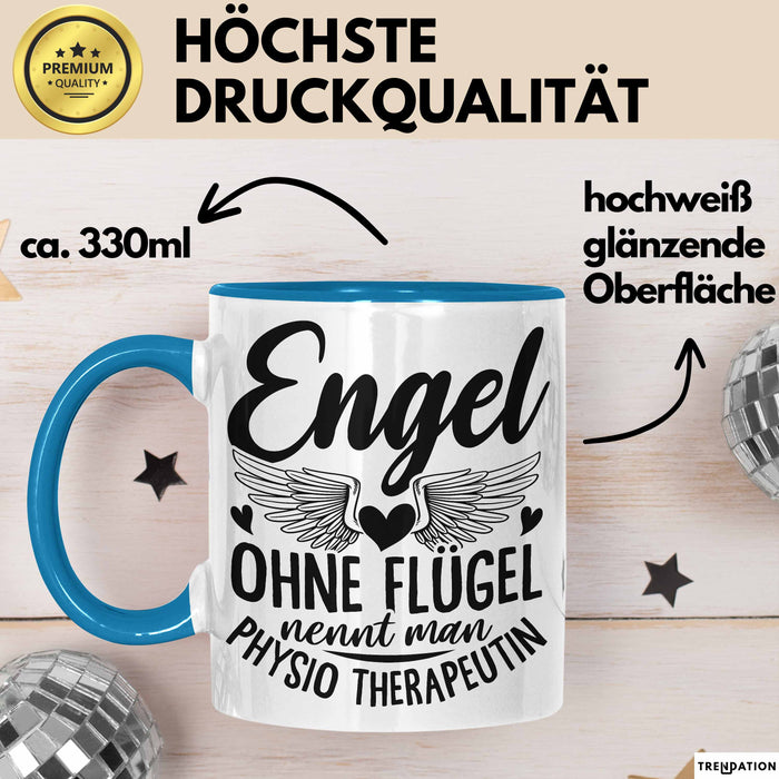 Physiotherapeutin Tasse Geschenk Engel Ohne Flügel Nennt Man Physio Blau Trendation