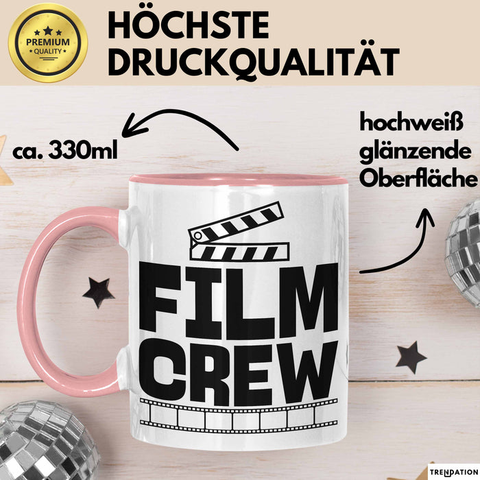 Film-Crew Tasse Geschenk Fime-Macher Geschenkidee Becher Rosa Trendation