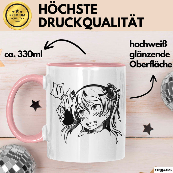 Anime Manga Mädchen Tasse Geschenk Lustige Geschenkidee Rosa Trendation