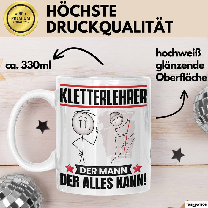 Kletterlehrer Tasse Geschenk für Kletterlehrer Der Mann Der Alles Kann Geschenkidee zum Geburtstag Weiß Trendation