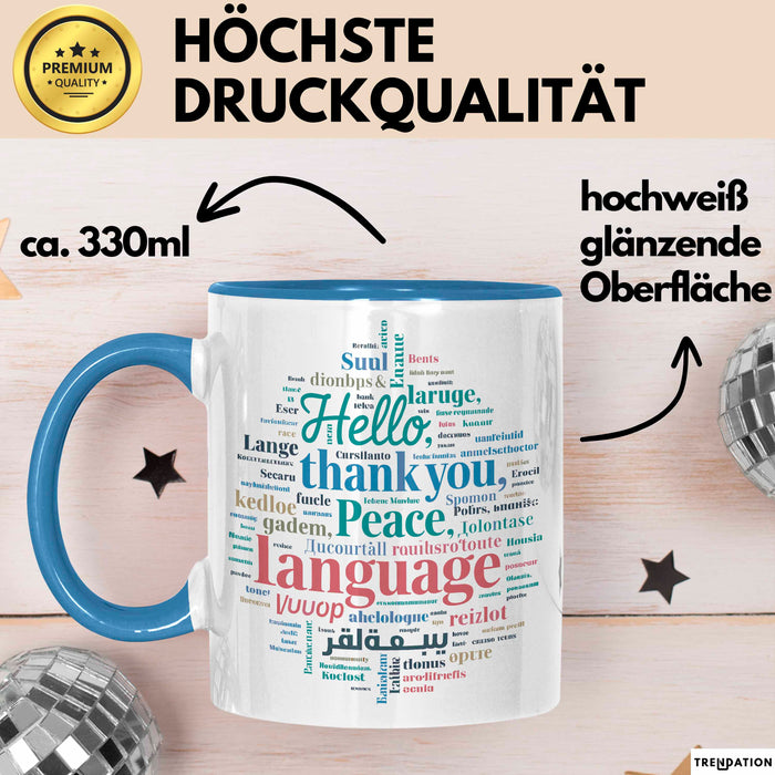 Übersetzer Tasse Geschenkidee für Sprachnerds Blau Trendation