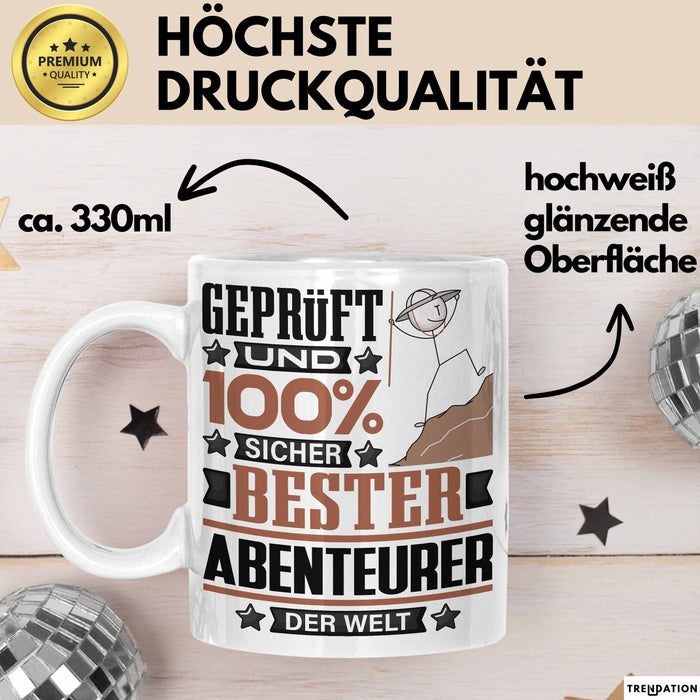 Abenteurer Geschenk Lustiger Spruch für Abenteurer Geschenkidee Bester Abenteurer Der Welt Weiß Trendation