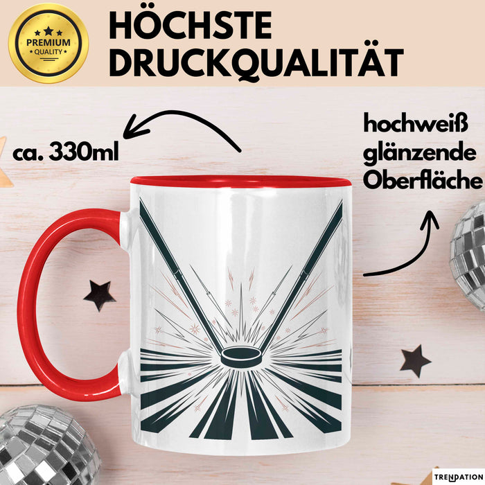 Eishockey Spieler Tasse Geschenk Lustige Geschenkidee Spruch Für Eisbahn Krieger Rot Trendation