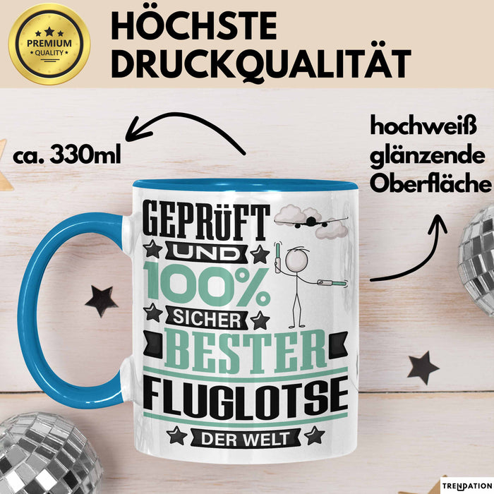 Fluglotse Geschenk Lustiger Spruch für Fluglotse Geschenkidee Bester Fluglotse Der Welt Blau Trendation