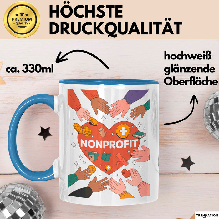 Nonprofit Mitarbeiter Tasse Geschenk Lustige Geschenkidee Spruch Für Gemeinschafts Helfer Blau Trendation