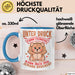 Sarkastischer Teddybär Tasse Geschenk Lustige Geschenkidee Unter Druck Arbeite Ich Am Besten Blau Trendation