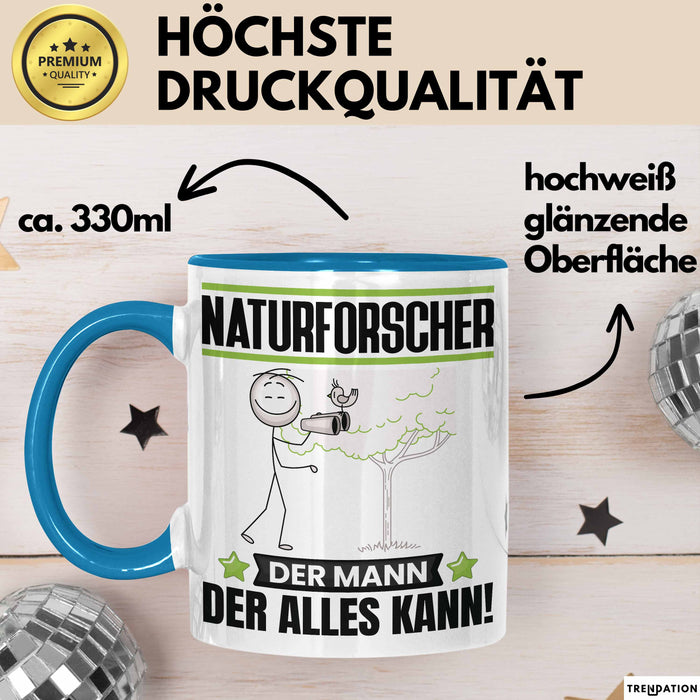 Naturforscher Tasse Geschenk für Naturforscher Der Mann Der Alles Kann Geschenkidee zum Geburtstag Blau Trendation