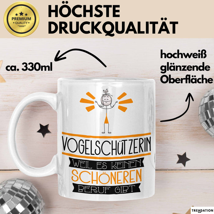 Vogelschützerin Weil Es Keinen Schöneren Beruf Gibt Tasse Geschenk für Eine Vogelschützerin Lustig Weiß Trendation