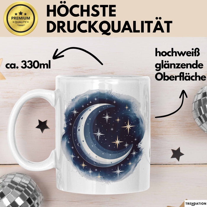 Astronomie Tasse Geschenkidee für Sternengucker Spruch Weiß Trendation