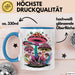 Pilz Fan Tasse Geschenkidee für Pilzliebhaber Blau Trendation