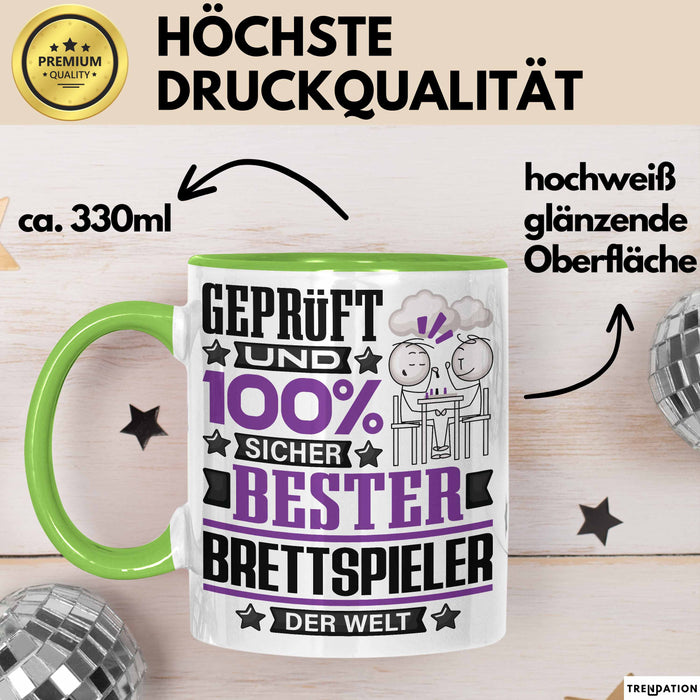 Brettspieler Geschenk Lustiger Spruch für Brettspieler Geschenkidee Bester Brettspieler Der Welt Grün Trendation