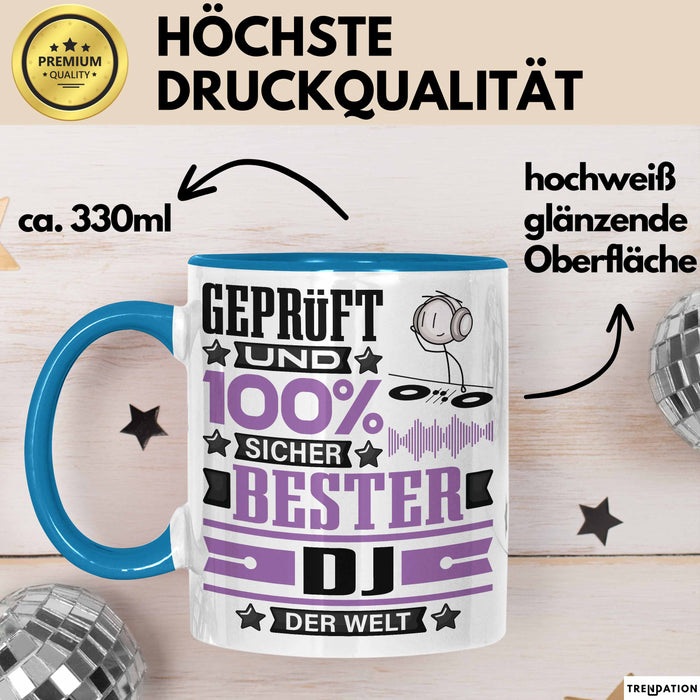 DJ Geschenk Lustiger Spruch für DJ Geschenkidee Bester DJ Der Welt Blau Trendation