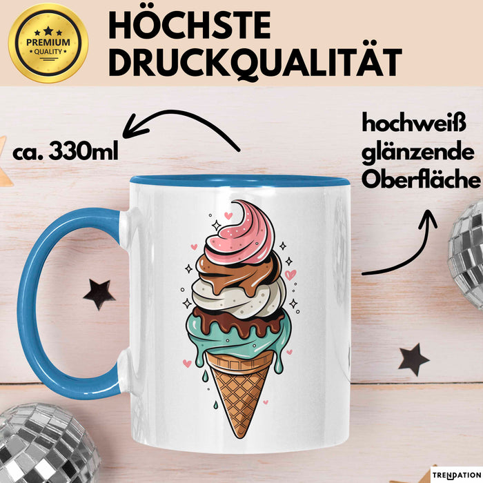 Dessert Fan Tasse Geschenkidee Kuchen und Gebäck Liebhaber Blau Trendation