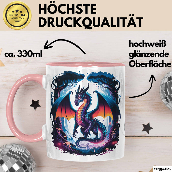 Fantasy Liebhaber Tasse Geschenkidee für Mythologie Fans Rosa Trendation