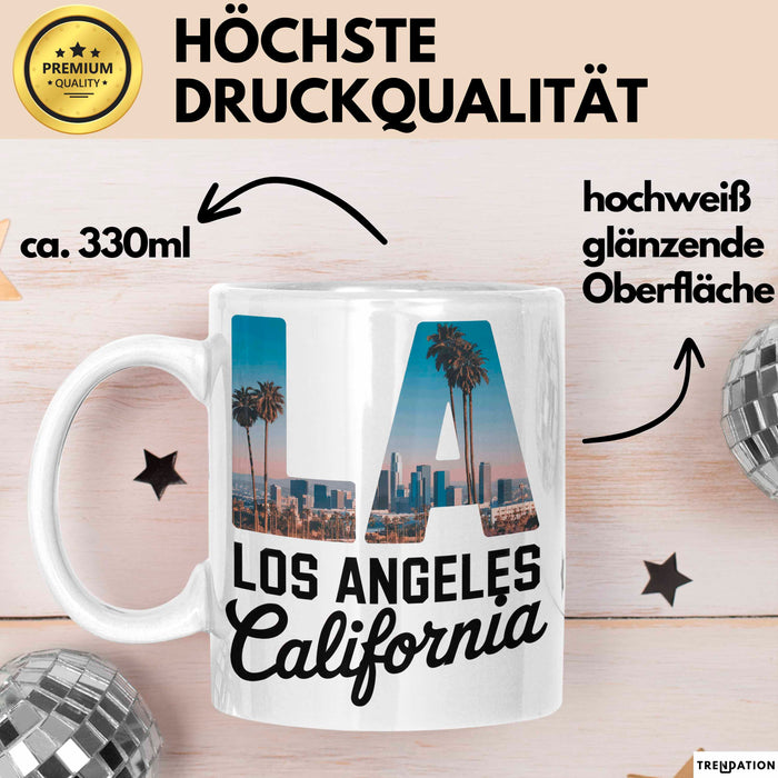 Los Angeles LA Kalifornien USA Tasse Geschenk Lustige Geschenkidee Spruch Weiß Trendation