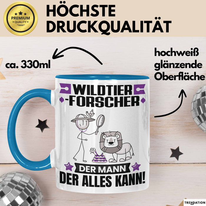 Wildtierforscher Tasse Geschenk für Wildtierforscher Der Mann Der Alles Kann Geschenkidee zum Geburtstag Blau Trendation