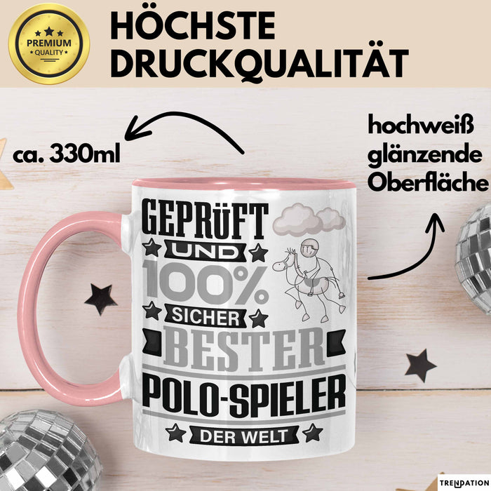Polo-Spieler Geschenk Lustiger Spruch für Polo-Spieler Geschenkidee Bester Polo-Spieler Der Welt Rosa Trendation