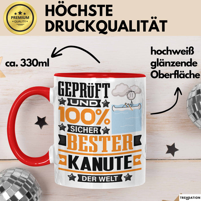 Kanute Geschenk Lustiger Spruch für Kanute Geschenkidee Bester Kanute Der Welt Rot Trendation