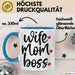 Tasse Wife Mom Boss Geschenkidee für Mütter und Ehefrauen Blau Trendation