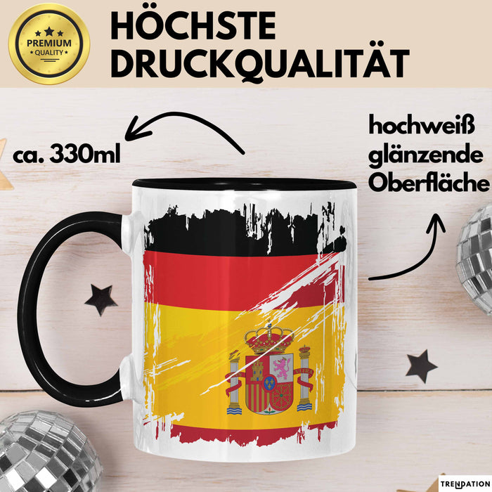 Deutsch Spanier Tasse Geschenk Lustiger Becher Geschenkidee Spanien Kaffee-Becher Trendation